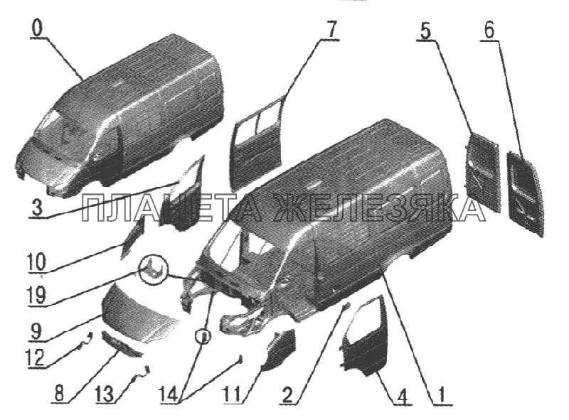 Кузов (без окраски и обивки) (2705-5000022-60) ГАЗ-2705, 3221 (куз. детали)